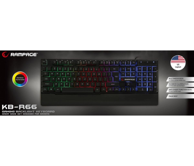 Rampage Klawiatura gamingowa Rampage KB-R66 Multicolor LED RAMPKE140 - 1381809 - zdjęcie 2